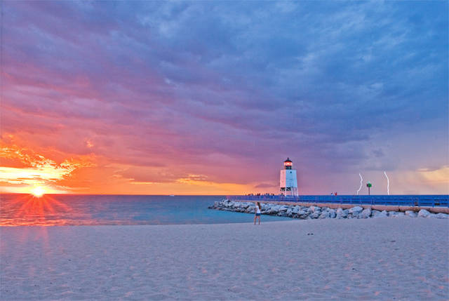 Lighthouse Summer Storm print